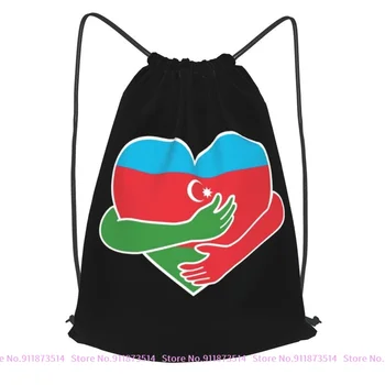 Обичам Азербайджан Държава Шнур раница печат преносими персонализирани дрехи раници спортна чанта