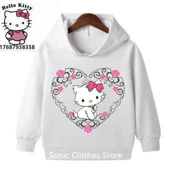 Kawaii Hello Kitty Hoodie за детски дрехи Момчета Мода Luffy пуловер спортен суитчър палто момичета облекло Sudaderas