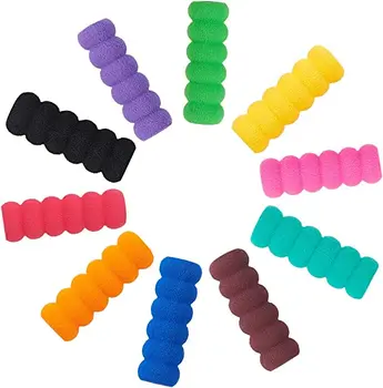 10Pcs мека пяна молив дръжки нехлъзгащи омекотени държачи цветни покритие за деца и възрастни ръкопис рисуване случаен цвят