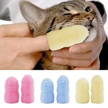 Dog Finger Brush Super Soft Cat Toothbrush Finger Surround Bristles Anti-Cavity Dog Tooth Brush For Oral Care Pet Teeth Cleaning