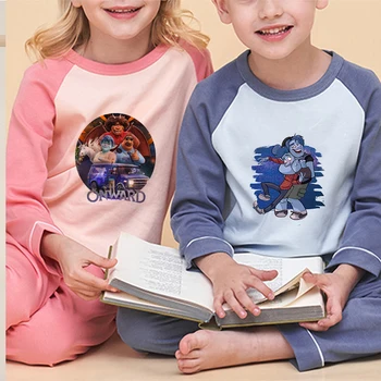 Disney Напред 100% памук детски пижами комплекти бебе момичета момчета дрехи пижами детски карикатура дълъг ръкав тениска + панталони