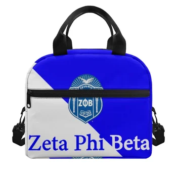 Zeta Phi Beta Творчески чанти за обяд Поддържайте топли мулти-джобни чанти за закуски Аксесоари за кутия за храна Рециклируеми подаръци за пътуване по поръчка