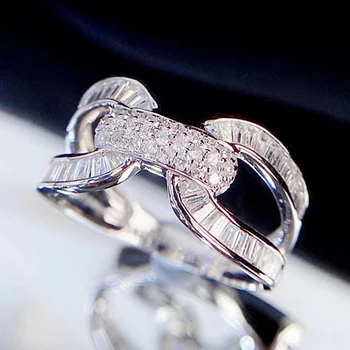 Huitan Creative Design Сватбени пръстени за жени Модерна мода Нови аксесоари за пръсти Годежно парти Темперамент Женски бижута
