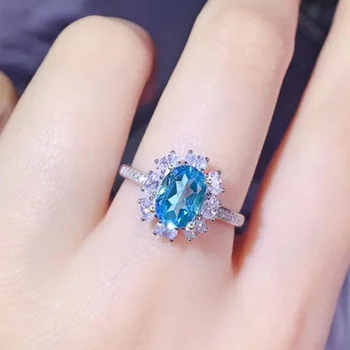 CAOSHI Fancy ярко синьо кристал пръст пръстен женски парти аксесоари за сватбена церемония естетически дама годежни бижута