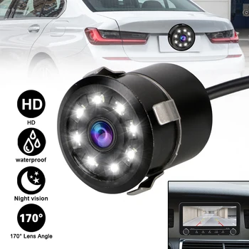 Камера за задно виждане на автомобила 8 LED DC 12V 170° CCD водоустойчива широкоъгълна резервна камера Нощно виждане Паркинг Заден мониторинг