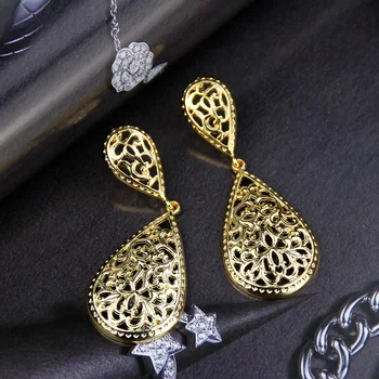 Sunspicems злато цвят кухи арабеск жени обица деликатен висулка огърлица метални цвете гривна мода арабски бижута комплект