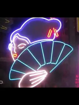 Декоративна светлина Японска гейша анимирани вентилатор Неонови светлинни аксесоари Бирена бар дисплей Хотел светлина Enseigne Lumineuse ръчно изработени