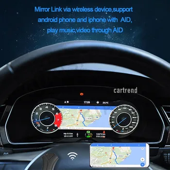 Car Digital Cluster Virtual Cockpit For Volkswagen VW Golf 7 2013+Dashboard HeadUnit Entertainment Instrument Speed Meter Screen
