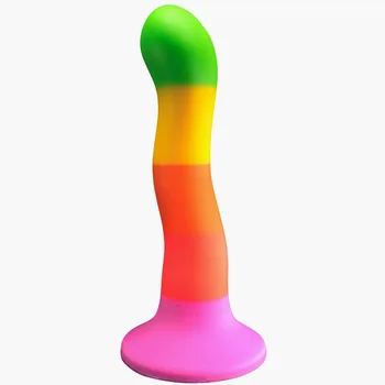 Rainbow анален щепсел Butt Plug Dildo със силна смукателна чаша Масажор на простатата Възрастен женски мастурбация секс играчки за двойка