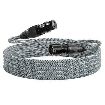 XLR кабел микрофон кабел найлон плетен XLR мъжки към женски балансиран 3 PIN XLR микрофон кабел съвместим с миксер