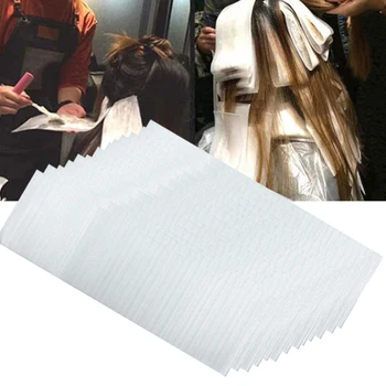 Хартия за боядисване на коса 50PCS Професионален лист за боядисване на коса за многократна употреба Пяна за коса Салон Бръснар Фризьорски ленти за подчертаване на косата