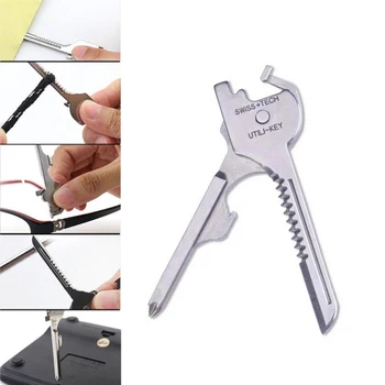 Utili Key Shape Mini Multi Tool Многофункционална отварачка за ножове Отвертка Ring Keychain Pocket Survive Edc Gear Utility Pocket Kit