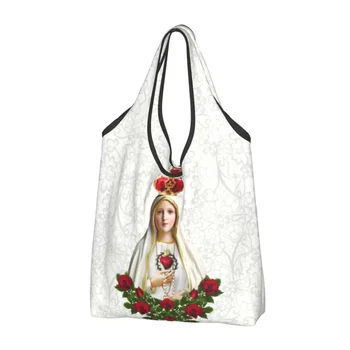 Дева Мария от Фатима Дева Мария хранителни стоки пазарска чанта купувач голяма пазарска чанта голяма преносима Португалия Броеница католическа чанта