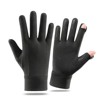Външни топли ръкавици за мъже сензорен екран Всичко се отнася до ветроупорни плюс руно спортни маратонки за колоездене