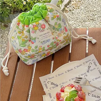 Цвете флорални шнур козметична чанта корейски стил голям капацитет пасторален стил грим чанта многофункционални инструменти за красота торбичка