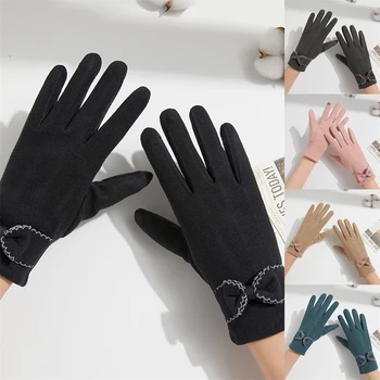 Нова мода жени ръкавици есен зима сладък топли ръкавици пълен пръст ръкавици жени открит спорт женски сензорен екран ръкавици