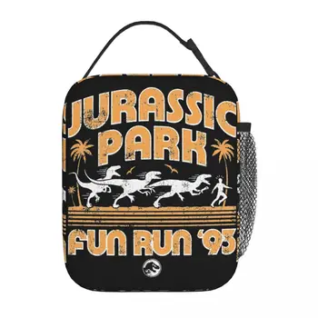 Animal Jurassic Dinosaur Fun Run Изолирана чанта за обяд за съхранение Кутия за храна Преносим охладител Термични кутии за обяд за училищен офис