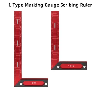 Дървообработващи квадратни L тип линийка линия чертеж маркиране габарит дупка прав ъгъл точност писане владетел дърводелец измервателни инструменти