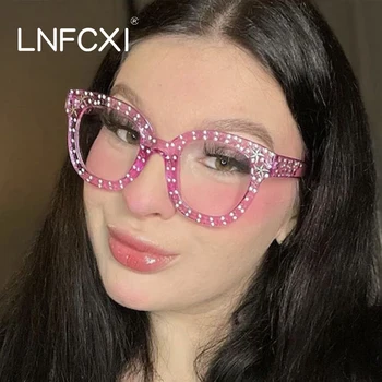 LNFCXI Луксозни петолъчни слънчеви очила в стил звезда Жени Мъже Голяма квадратна рамка Класически реколта слънчеви очила за шофиране