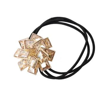 Изискан моден кристал прост корейски стил коса гумена лента сплав шапки кристал въже за коса