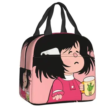 Смешни Mafalda изолирани обяд чанта за работа училище комикс водоустойчив охладител термичен обяд кутия жени деца храна контейнер голяма пазарска чанта