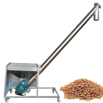  Автоматична малка преносима зърно на прах Оже Гъвкава стоманена винтова захранваща асансьорна конвейерна машина