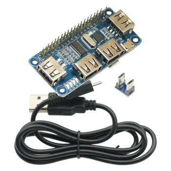 4 порта USB HUB HAT За Raspberry Pi 3 / 2 / Zero W удължителна платка USB към UART за серийно отстраняване на грешки Съвместим с USB2.0 / 1.0