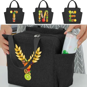 Обяд чанта изолация охладител чанта жени дете обяд кутия плодове печат серия пикник пътуване преносими съхранение на храни непропускливи