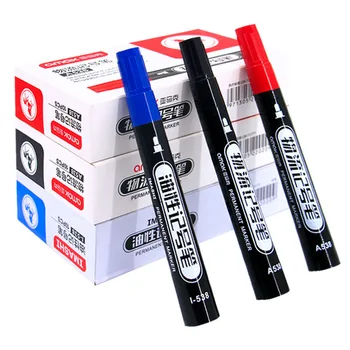 10 парчета мазен маркер черен син червен маркер за линия без избледняване на логистиката на Big Pen Подписване на писалка маркер водоустойчив на едро