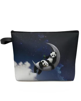 Moon Night Sky Panda Star грим чанта торбичка пътуване Essentials дама жени козметични чанти тоалетна организатор деца съхранение молив случай