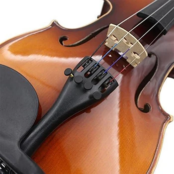 2Pcs черен накрайник от въглеродни влакна с 4-тунери и опашка за 4/4 цигулка