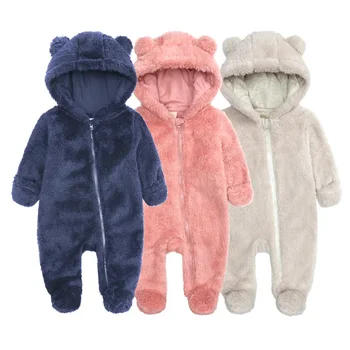 Momlover Baby Girl Зимни дрехи за зимно бебе раждане костюм новородено момиче ританки момче мечка дълъг ръкав гащеризон