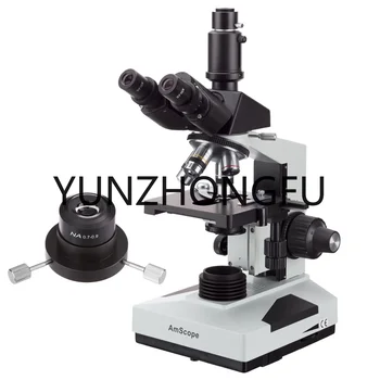 Amscope 40X-2000X 20W Халогенен симул-фокален тринокулярен микроскоп с 3D механичен етап - или кораб от Холандия