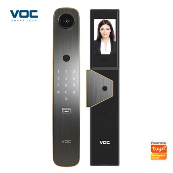 VOC 3D разпознаване на лица Интелигентно заключване на вратата с камера Wifi биометрична пръстова сигурност Напълно автоматично интелигентно заключване