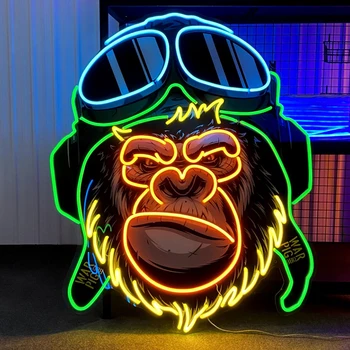 Monkey Led Neon Sign Light Персонализирана всекидневна спалня Декорация на стената на дома Неонови знаци Персонализирани неонови бар клубни нощни светлини