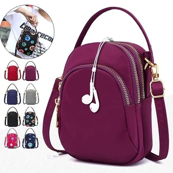 Дамски чанти многослойни практични малки чанти за рамо Обикновени ежедневни чанти за мобилни телефони 2023 Дамски момичета монета чанта