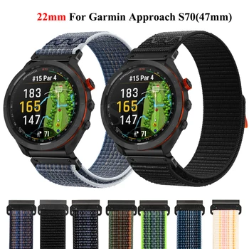 QuickFit 22 26mm гривна каишка за Garmin подход S70 (47mm) Fenix 7X 7 Pro 6X 6 Pro 5 5X Plus Mk2 EPIX найлон Smart Watchband