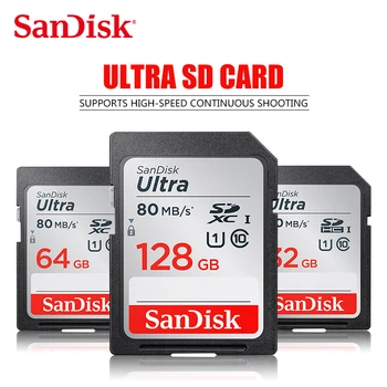 SanDisk SD карта 32GB 64GB 128GB 256GB карта с памет 120MB/s U1 200MB/s U3 V30 4K за Canon Nikon SLR камера Снимане 4K видео