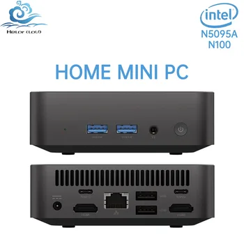 Helorpc Начало Евтини мини компютър с 1 LAN Dual HDMI DDR4 поддържа Windows10 LINUX система Intel Celeron N5095A / N100 офис компютър