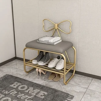 Light Luxury Shoe Stool Home Door Shoe Cabinet Integrated Shoe Rack Can Sit To Wear Shoe Stool 2-layer Entrance Bench Османци
