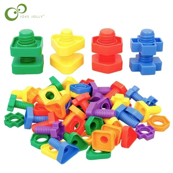 4 комплекта Винтови строителни блокове пластмасови вложки блокове гайка форма играчки за деца Образователни играчки мащабни модели Безплатна доставка GYH