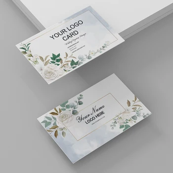 Персонализирани благодарствени картички визитка Пълноцветен двустранен печат Подаръчна картичка за декорация Персонализирано лого Сватбена покана