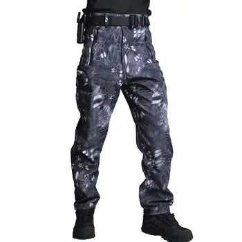 Камуфлажни карго панталони Тактически туристически панталони Мека черупка руно карго панталони Мъже военни панталони Ежедневни панталони Унисекс