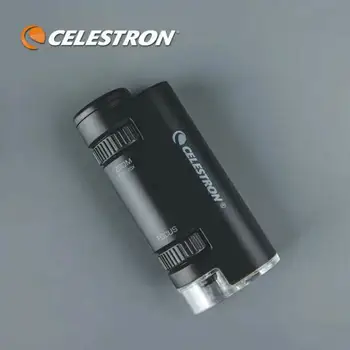 CELESTRON Преносим високомощен микроскоп 60-120X Безстепенно увеличение Преносим многостепенен LED светлинен фокус върху миниатюрата