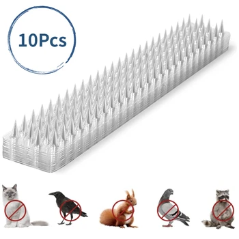 10Pcs пластмасови ленти за шипове за птици Репелент за котки Репелер против гълъби Външна катерица Градински огради Шипове за контрол на птиците