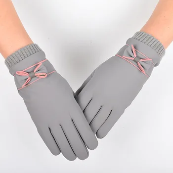 Модни женски ръкавици зимни ветроупорни водоустойчиви вътрешни плюшени топли ръкавици дама сензорен екран щадящи кожата меки дамски ръкавици