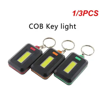 1 / 3PCS преносими къмпинг светлини батерия захранва лампа LED аварийна светлина батерия фенер висока мощност COB ключодържател фенерче