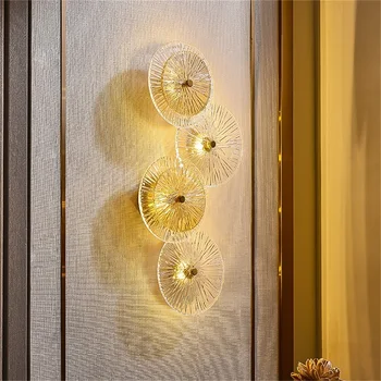 Постмодерна светодиодна лампа за стена Sconce Nordic Luxury Creative Glass Design Стенни аплици Светлини Декор Начало Всекидневна Осветление за монтиране на стена