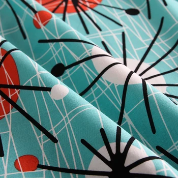 син геометричен модел плат Ретро стил плат Calico Отпечатан памучен плат за DIY чанта 1 поръчка = 50cm * 140cm