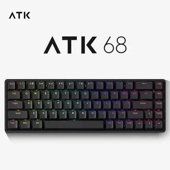 ATK68 геймър механична клавиатура 68keys Esports магнитен превключвател кабелна клавиатура RGB PBT клавиши Hot-Swap V-Hub геймърски клавиатури
